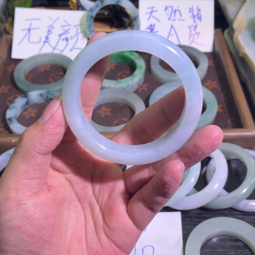 定制翡翠未镶嵌天然纹理随机，追求完美者慎拍