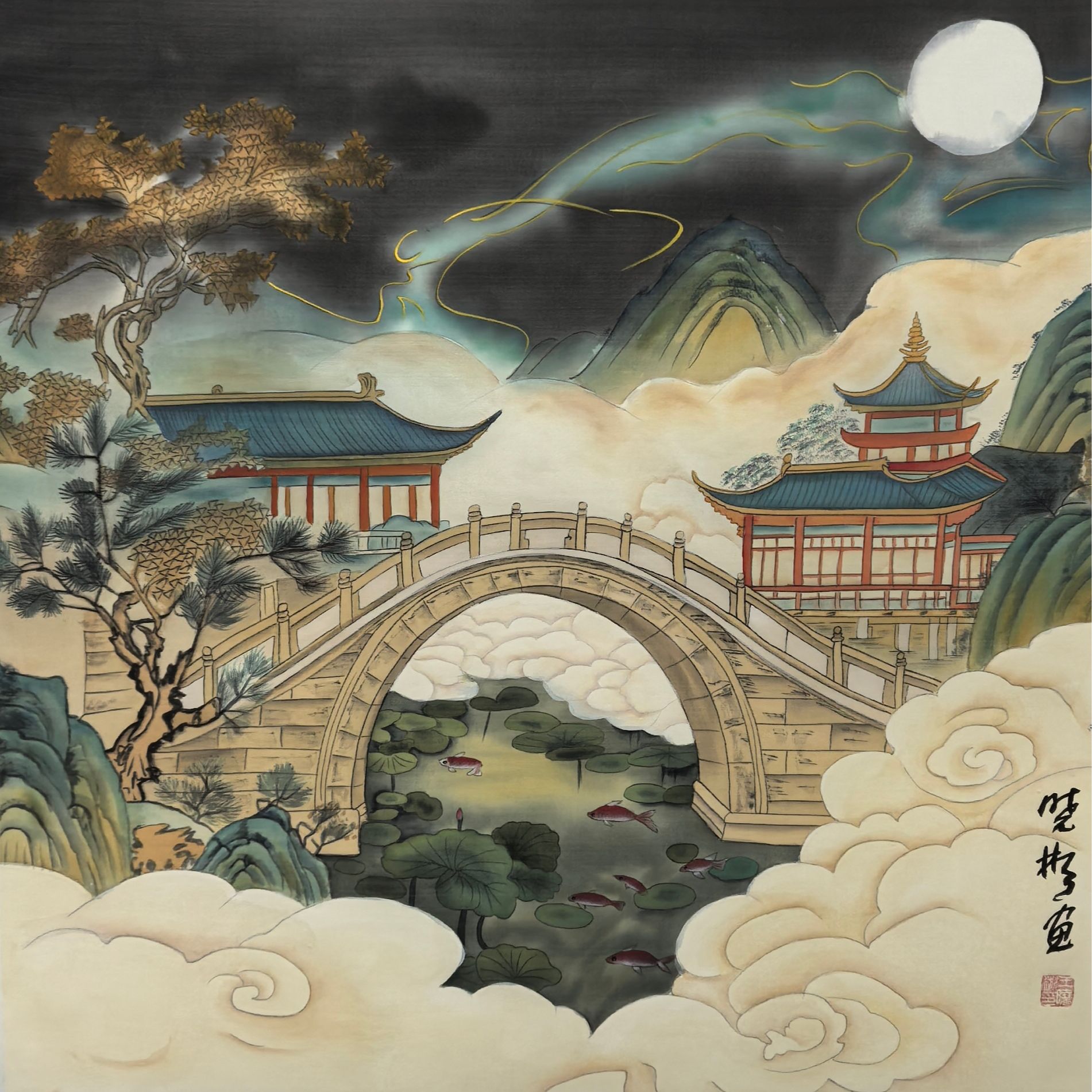 戴总专属——王晓彬老师4平尺山水（界画）