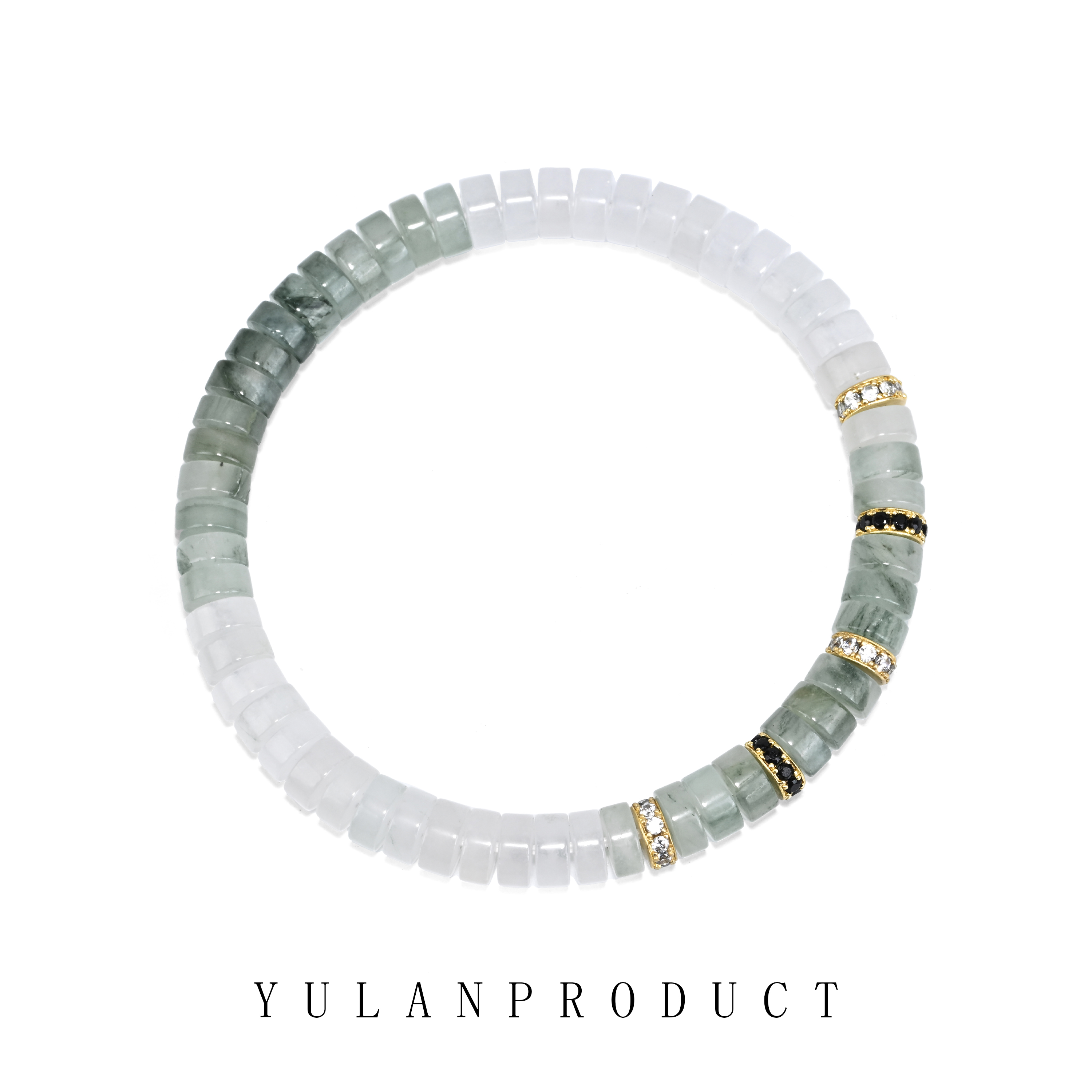 钰澜文玩天山翠-6mm+黑白钻满配-精工气质百搭
