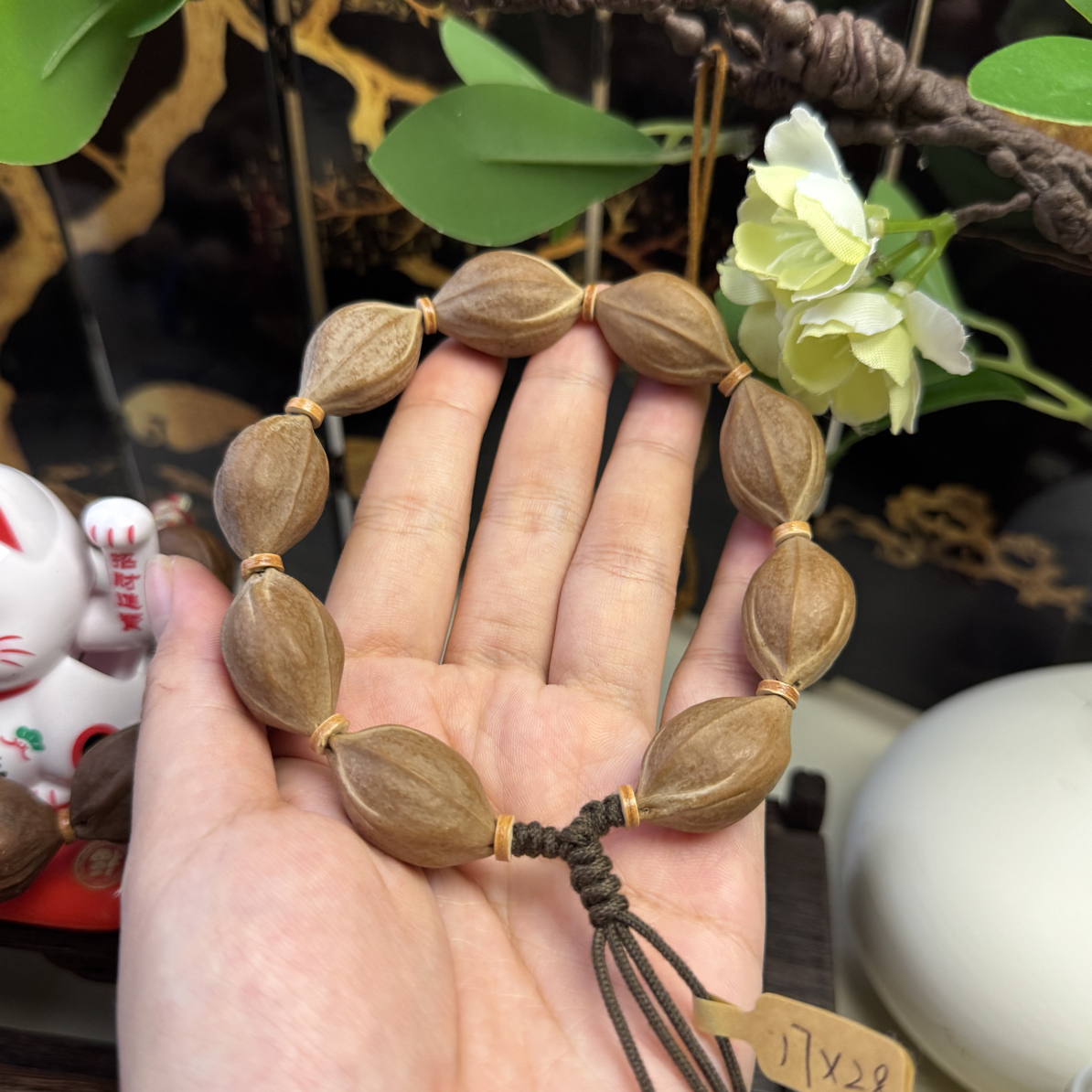 JY 九艺梅林老树铁核17/28原皮原生态铁核素串
