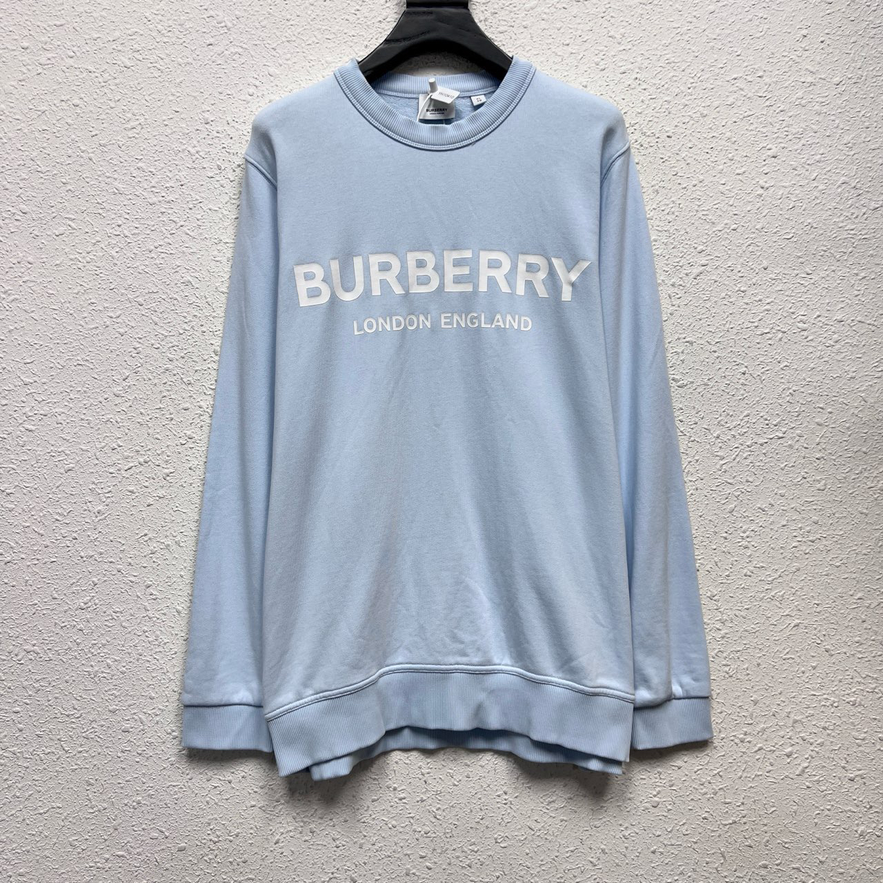 99新 BURBERRY/博柏利 雾霾蓝连帽卫衣 XL码 YH10410