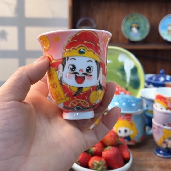 杯景德镇釉下手绘陶瓷 