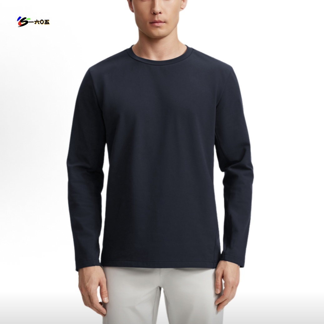 SC25981综合训练运动针织磨绒上衣男子吸湿快排保暖打底长袖T恤