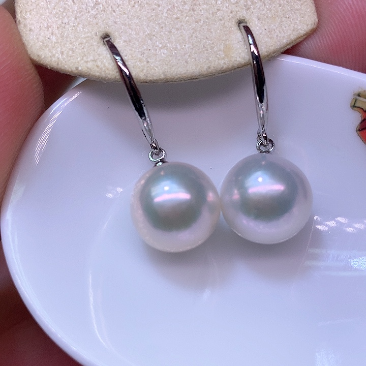 银S925镶嵌耳饰淡水珍珠