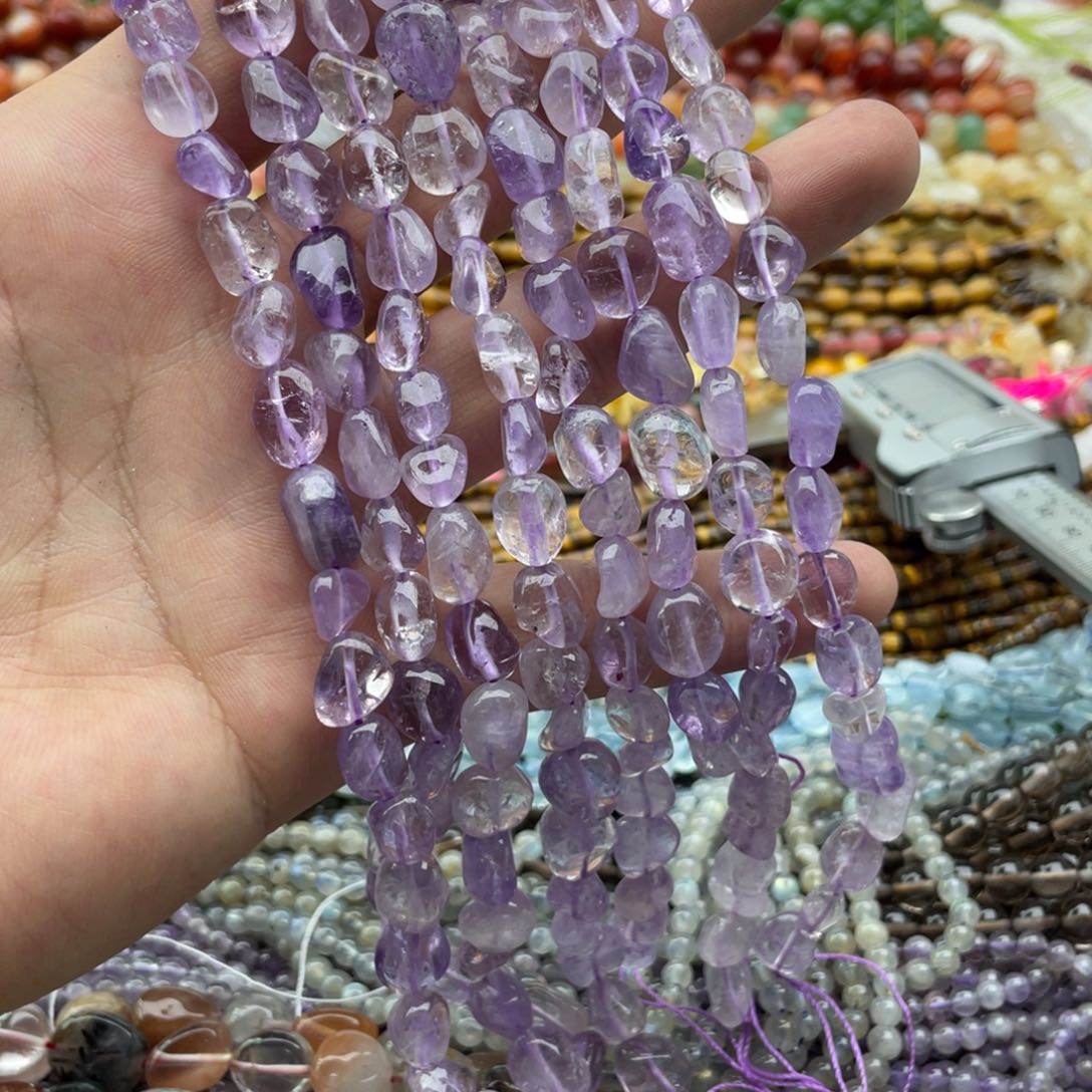 玛瑙/玉髓未镶嵌珠宝半成品一条装卡8+mm薰衣草紫水随行珠