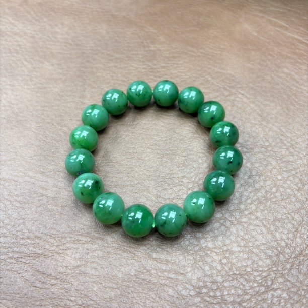 和田玉碧玉手串绿色女士猕猴桃新中式送礼物