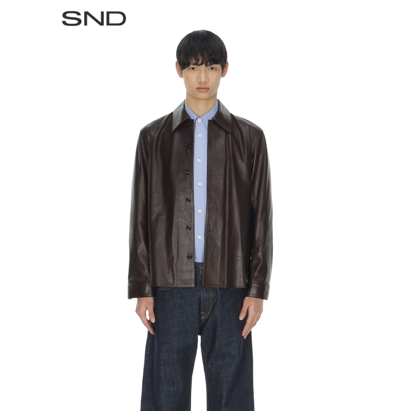 【SNDOUR LEGACY 设计师品牌】SND AW25 纽扣皮外套 男款