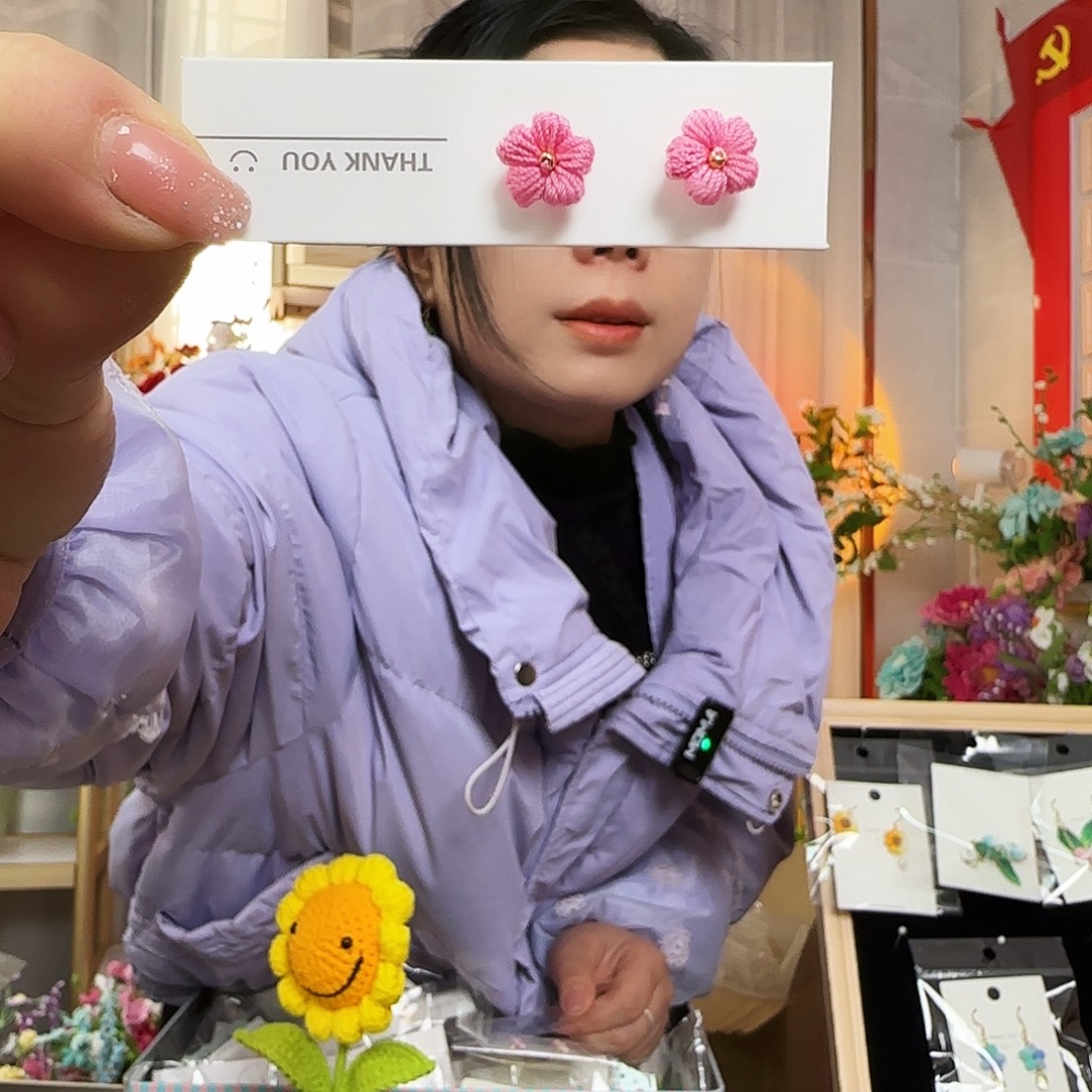 纯手工钩织钩织耳钉