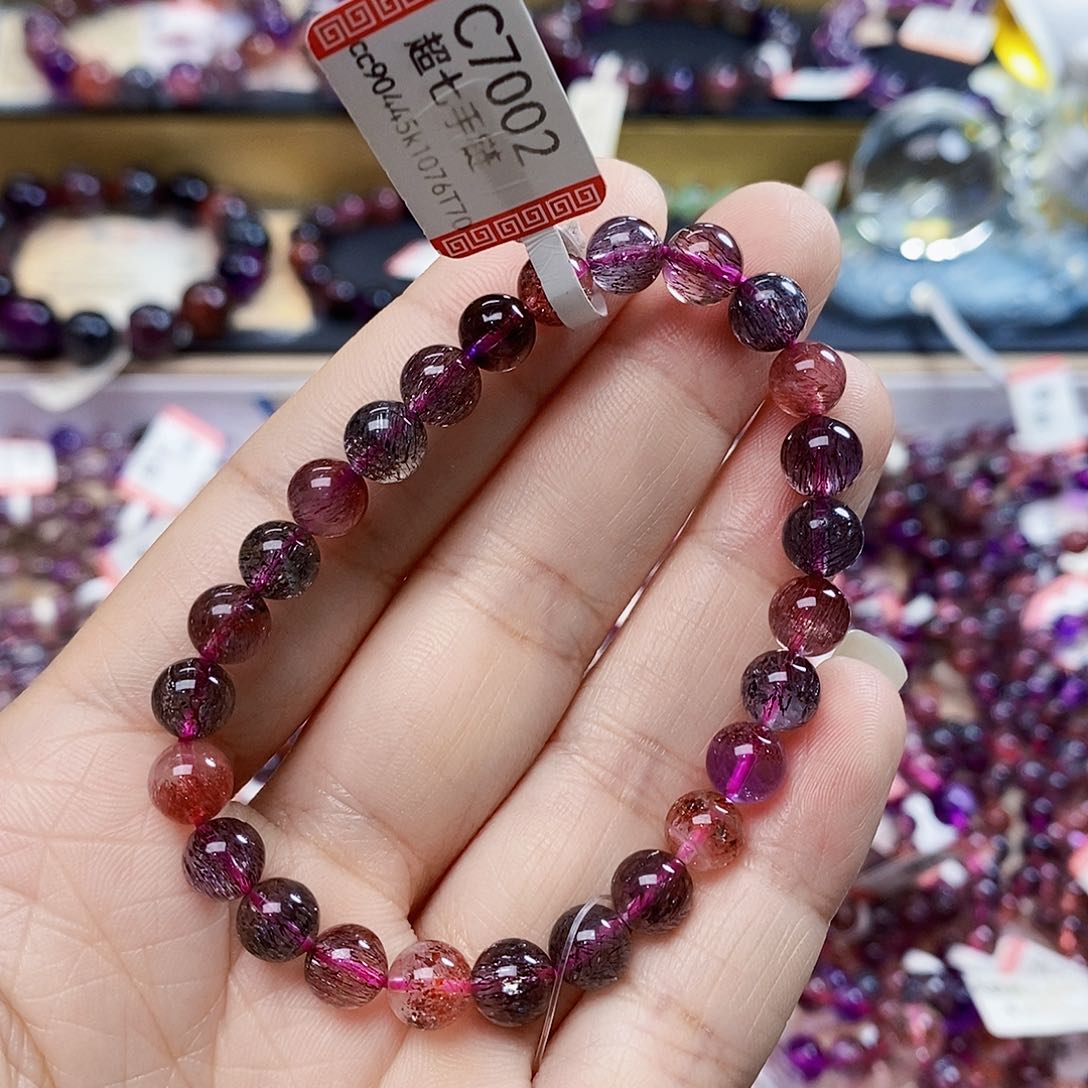 未镶嵌手链水晶7.3黑加仑超七C7002