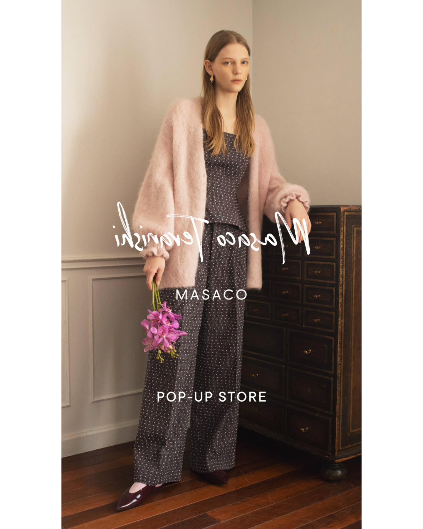 【FaFa】日系 MT 柔软慵懒风羊驼毛花纱 小金扣针织开衫FA511-028