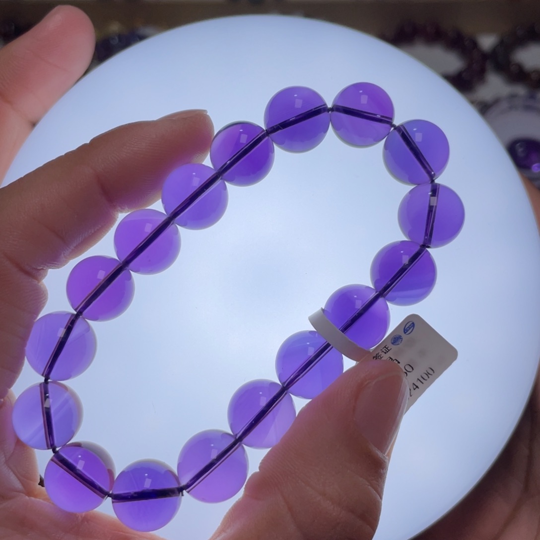 水晶手链未镶嵌巴西紫水晶毕业级