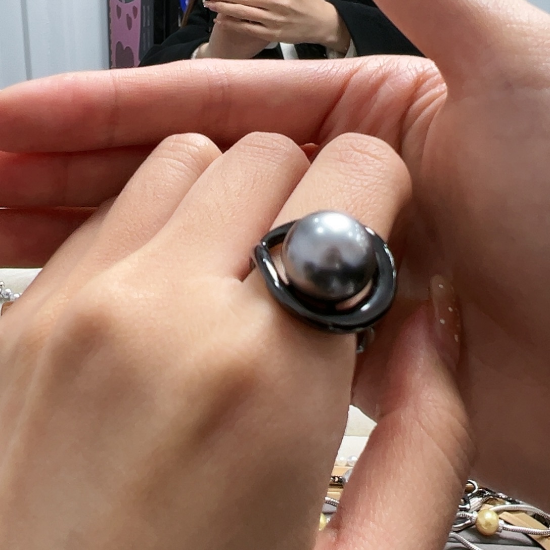 海水珍珠戒指银S925镶嵌