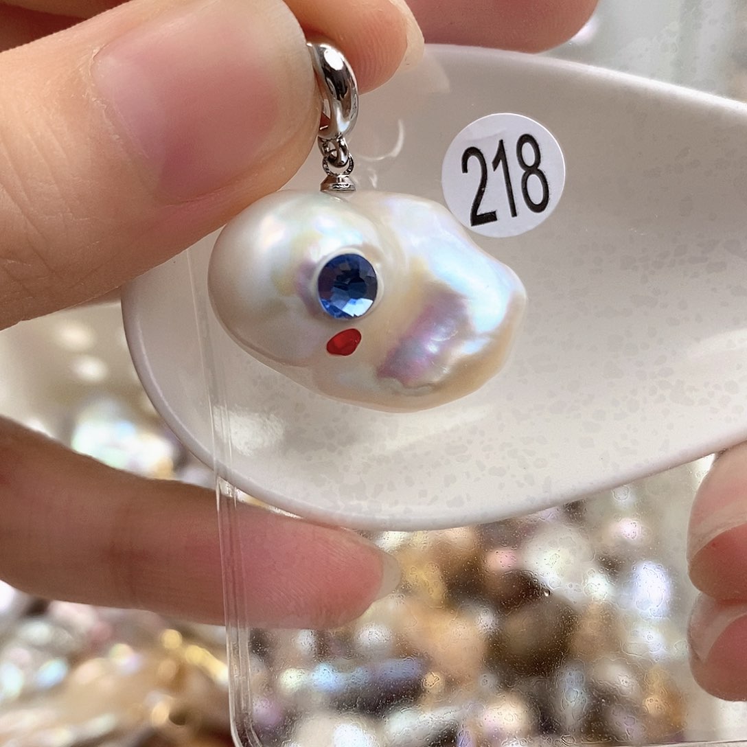 淡水珍珠银S925镶嵌颈饰