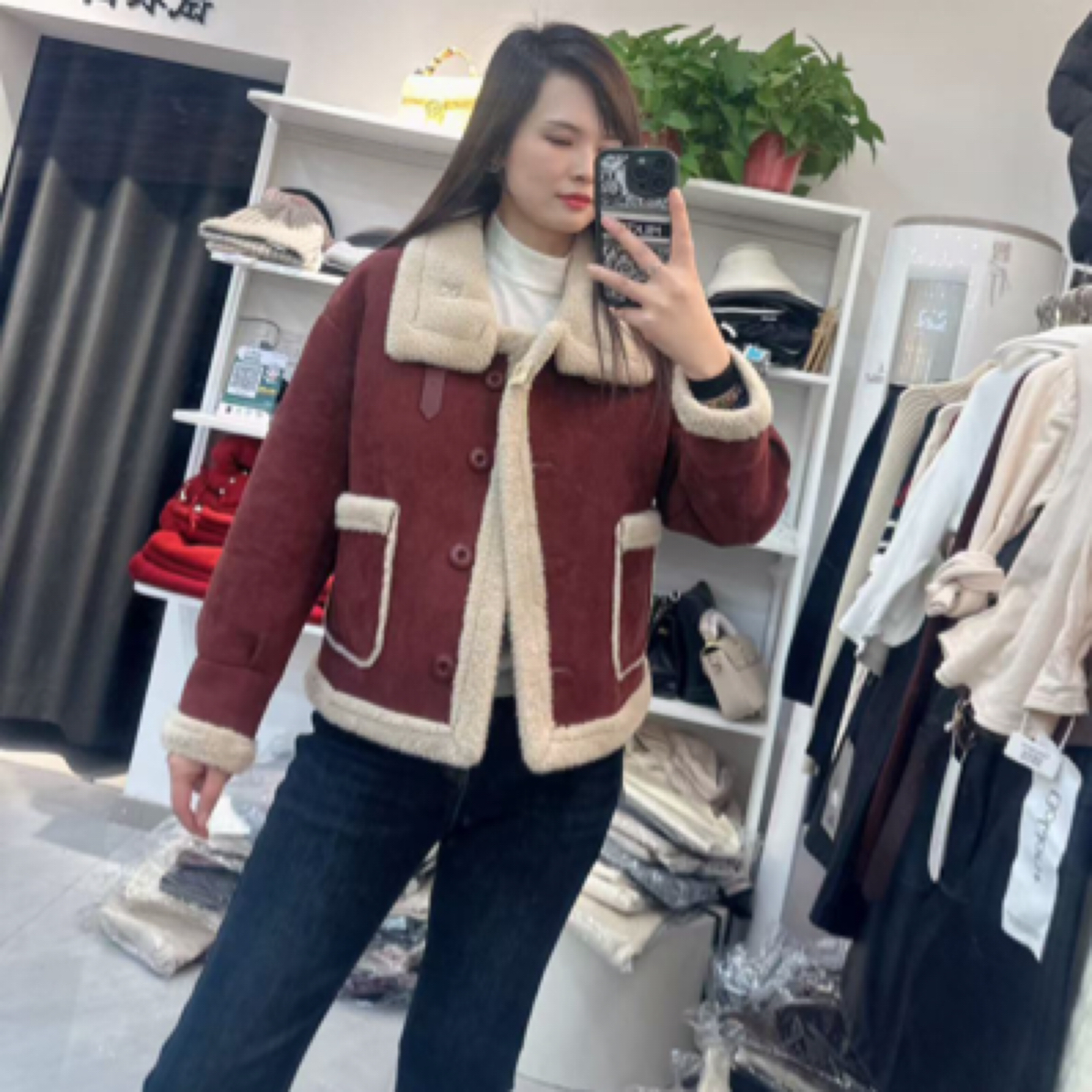 高品质低价位质量超级好皮毛一体外套