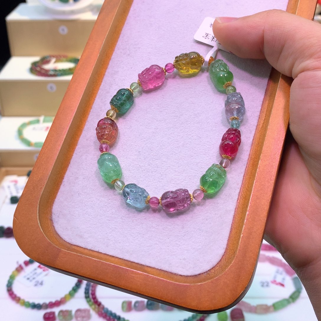 碧玺貔貅单圈手链未镶嵌