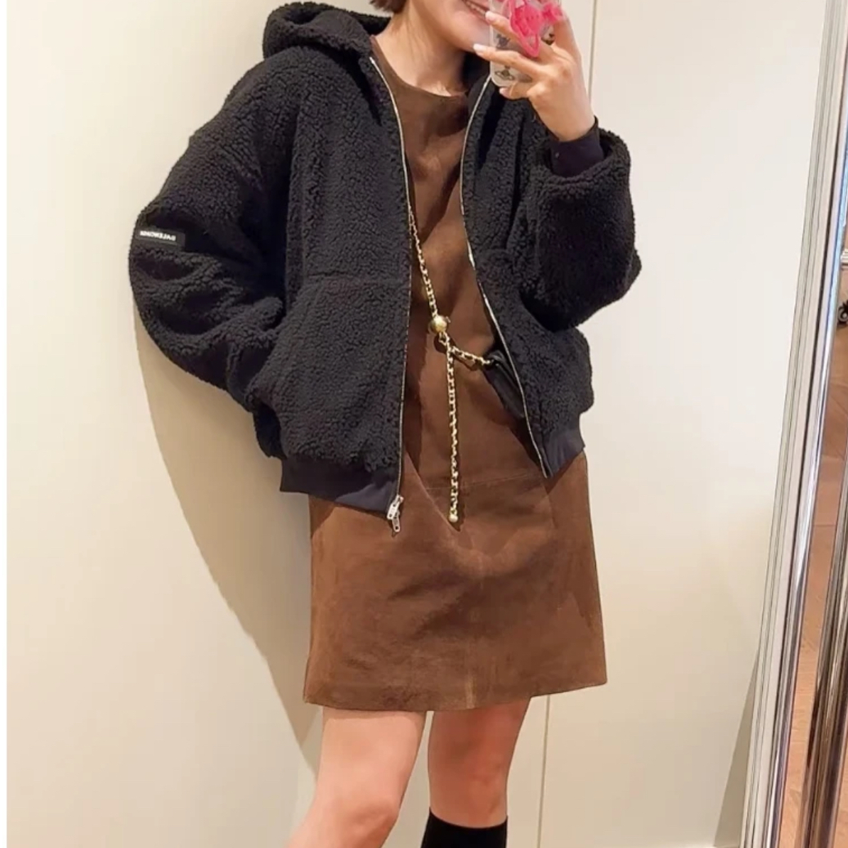 99新 Balenciaga/巴黎世家 黑色羊羔毛泰迪外套 xs码 ys000236