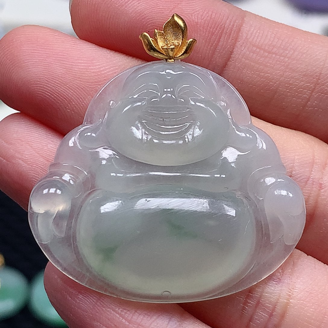 颈饰18K金镶嵌翡翠翡翠吊坠