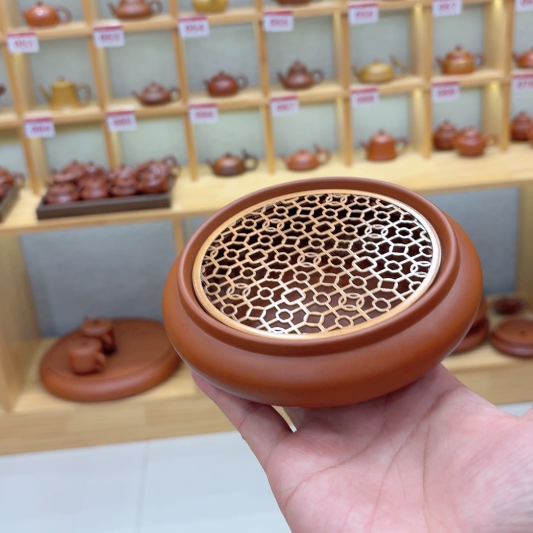 紫砂茶壶镂空壶承开播浮力