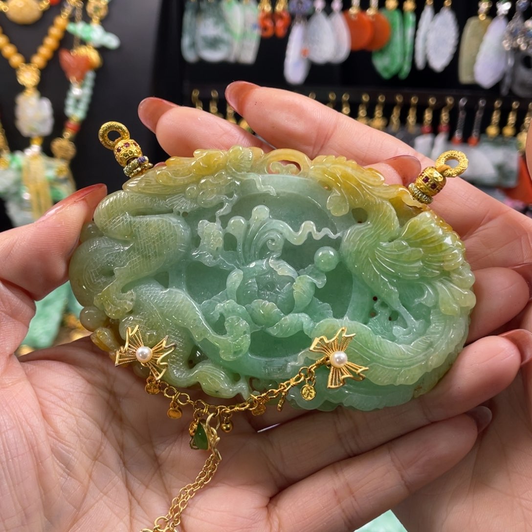 翡翠未镶嵌颈饰代编织