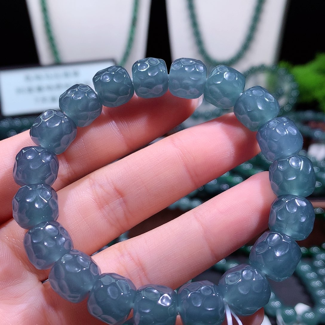 翡翠未镶嵌手链天然a货翡翠手串11.8