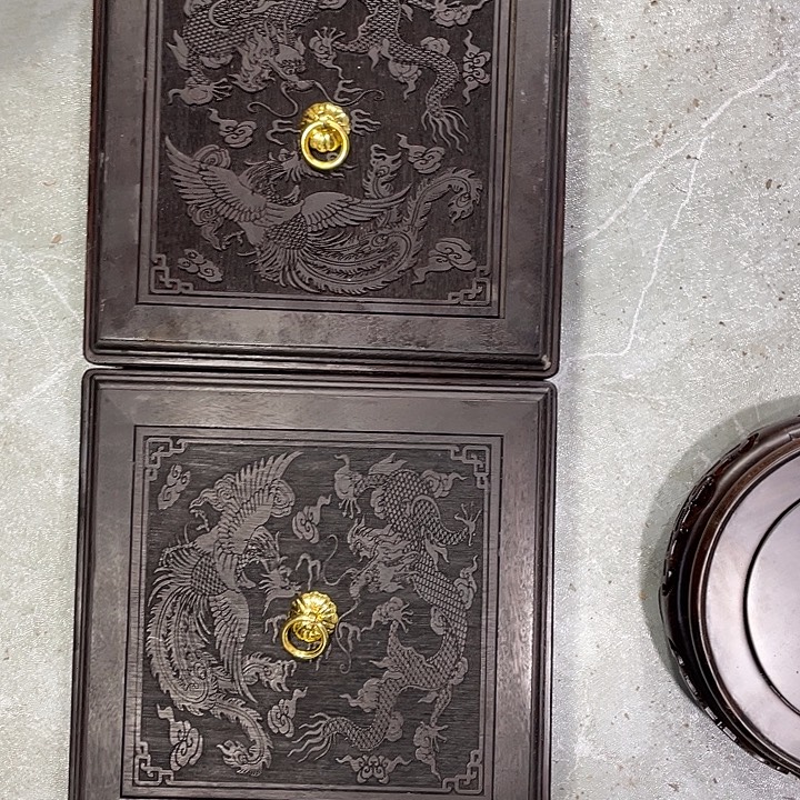 红木底座工艺品紫砂红木底座工艺品2个