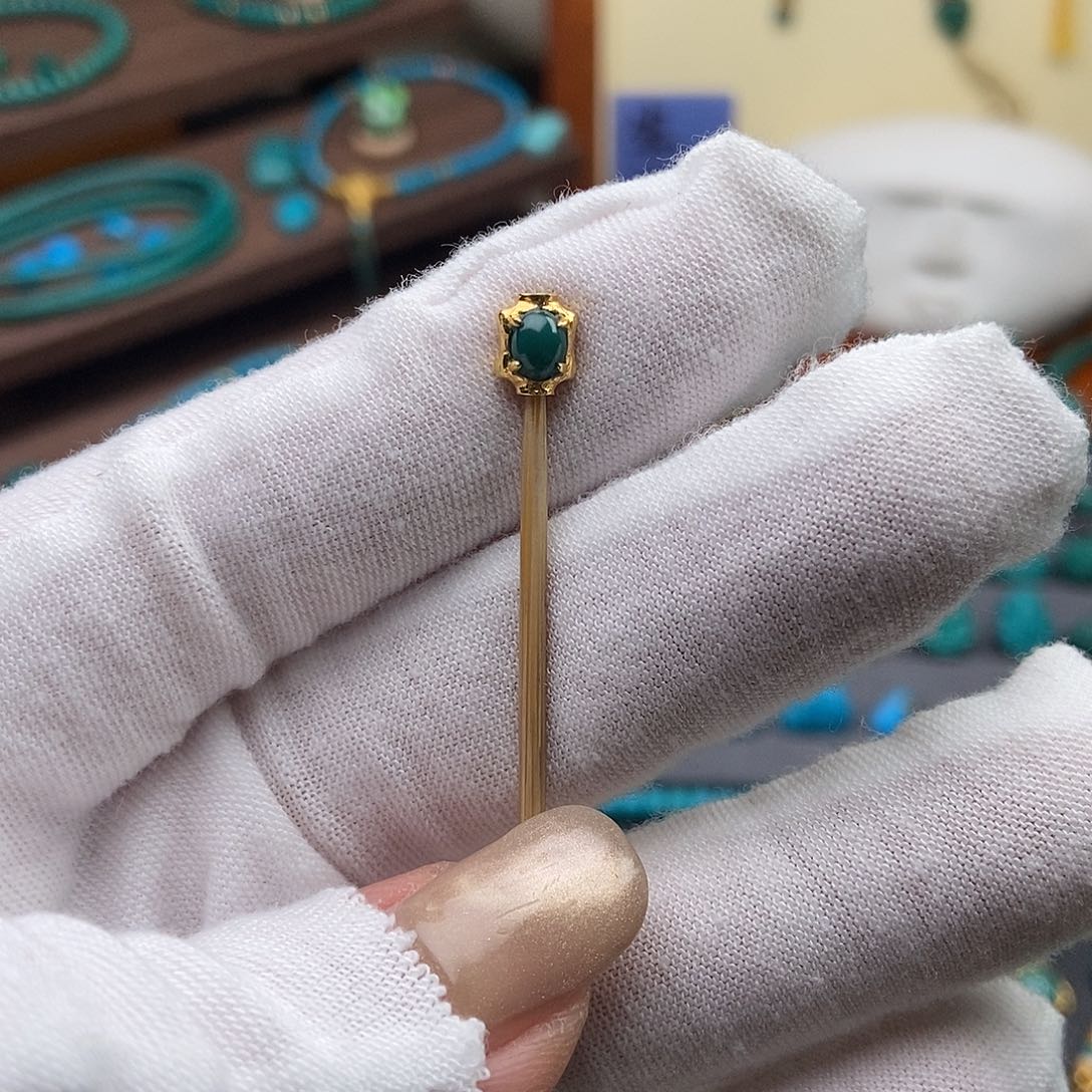 绿松石18K金镶嵌绿松石配饰h