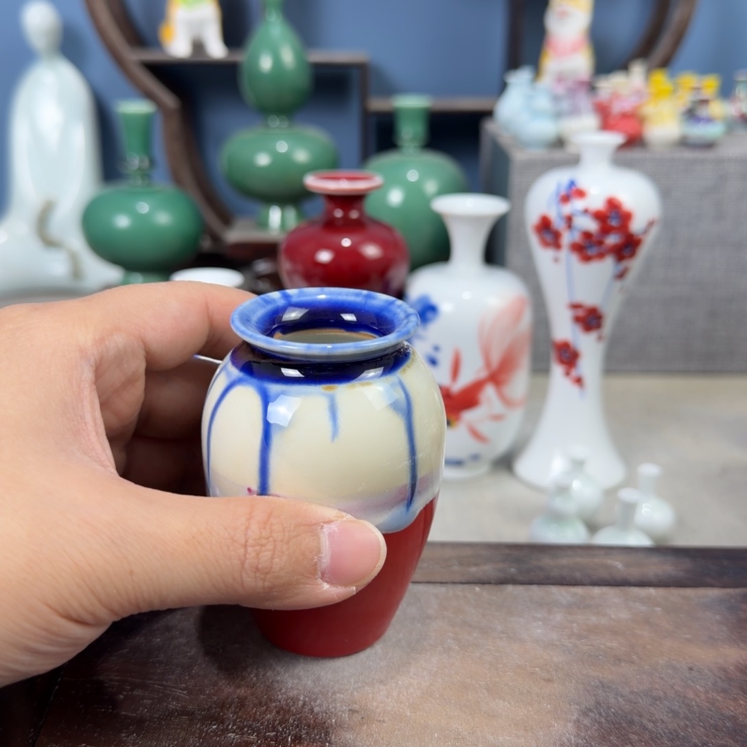 陶瓷手工小花器摆件