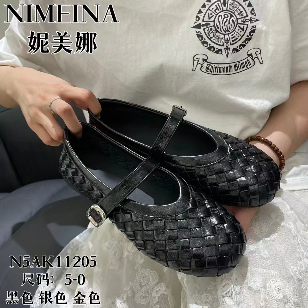 女款时尚编制船鞋11205