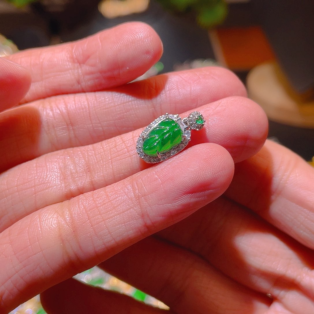 翡翠吊坠(不含链)银S925镶嵌