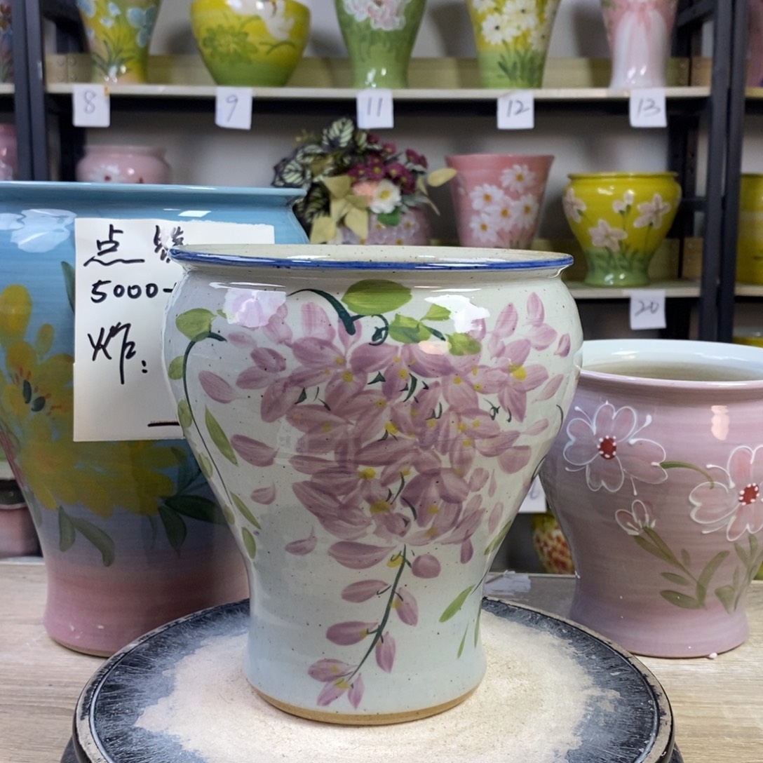 景德镇手工手绘陶瓷花盆