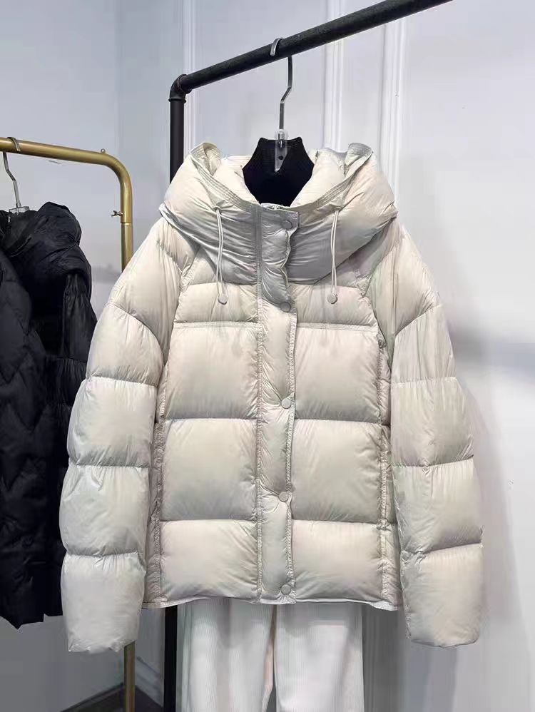 A27#泡芙羽绒服女短款连帽加厚2025冬新款龟背轻便面包服外套