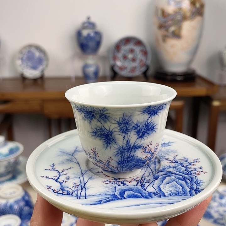 景德镇手绘青花主人杯
