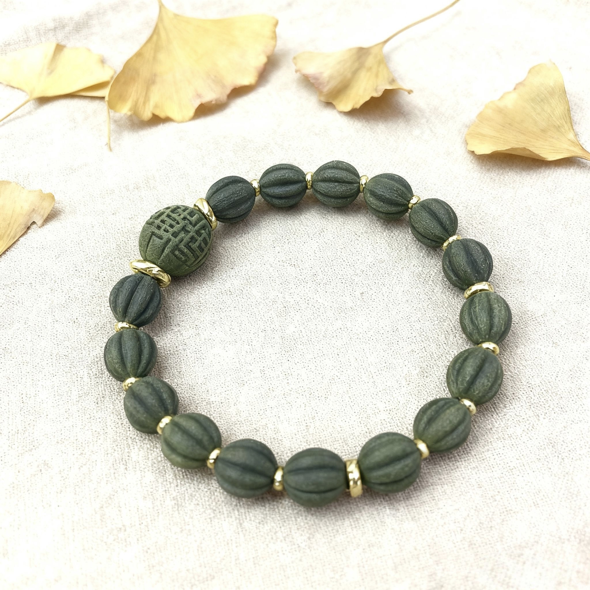 告别化学驱蚊龙井玉茶天然草本串豆香清雅提神解腻戴上就是行走香