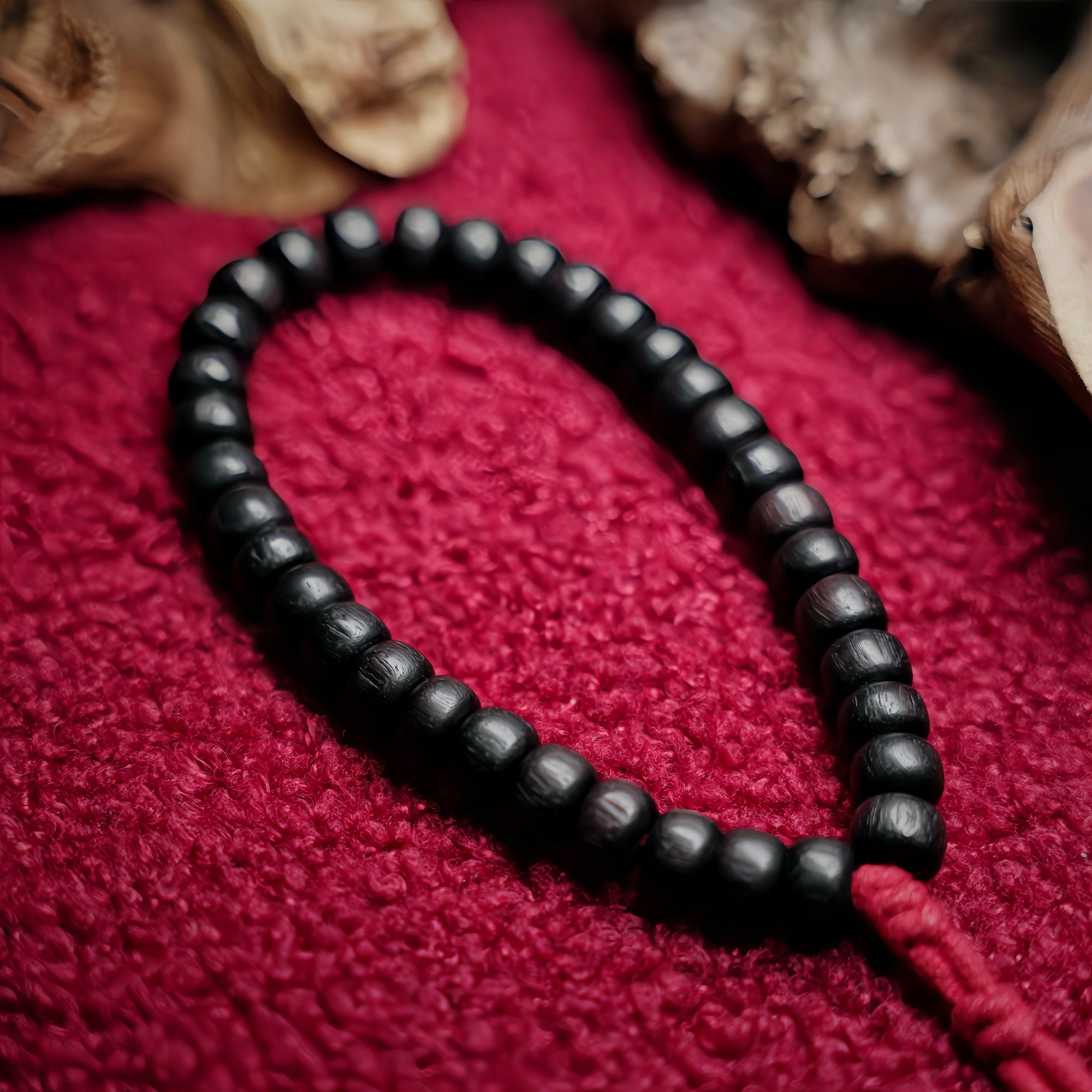 【玖仰文玩】藏区-老紫檀手持念珠 9.3mm JY026