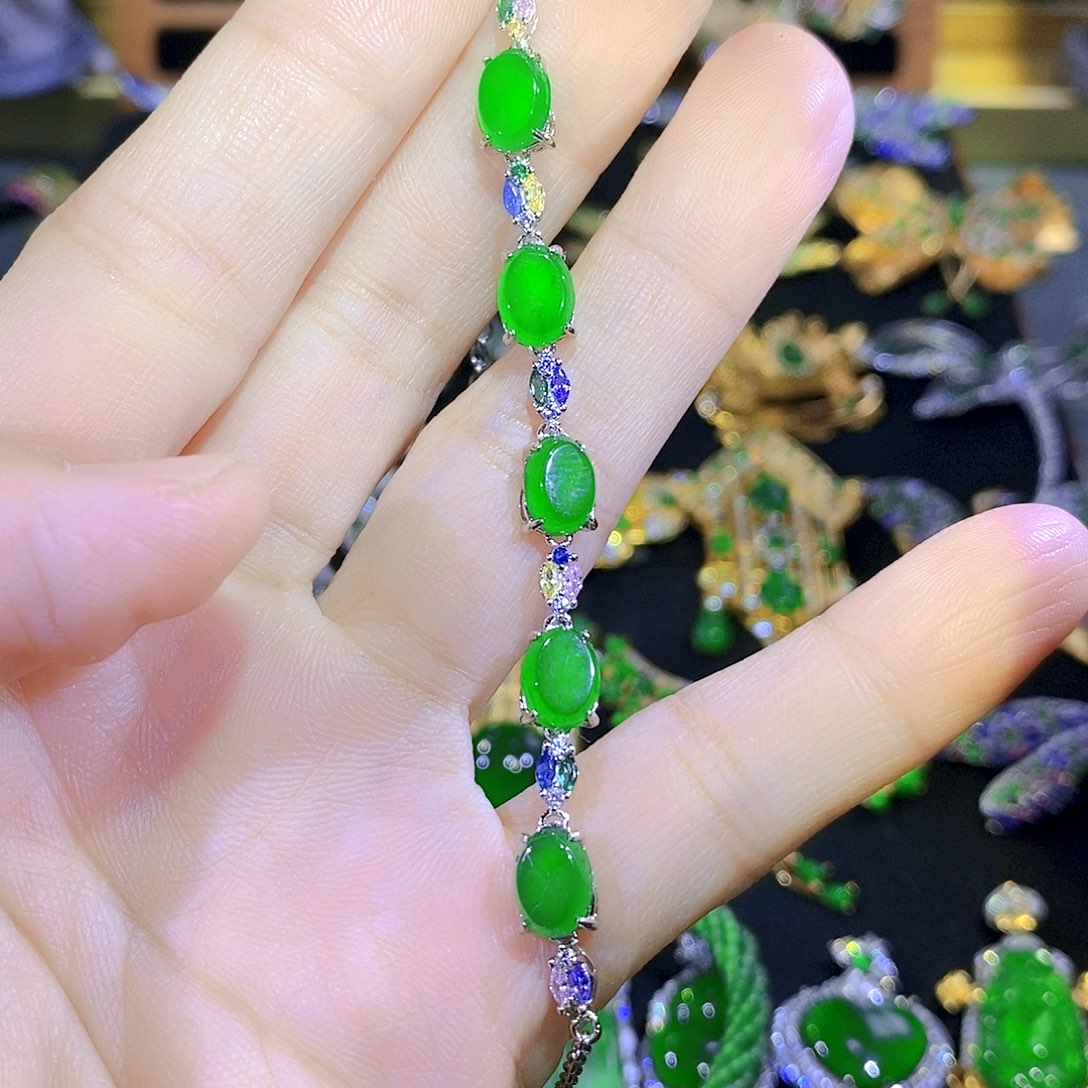 吊坠(不含链)银S925镶嵌翡翠