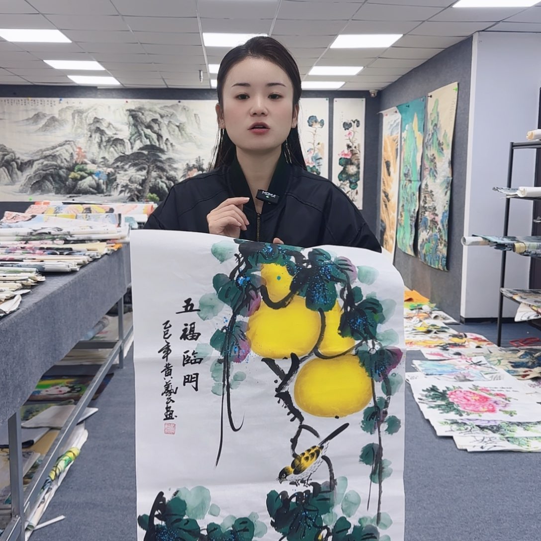 国画作品小姐姐放漏中