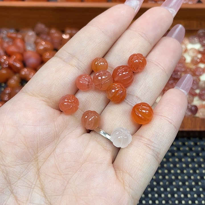 南红玛瑙未镶嵌颈饰南瓜珠