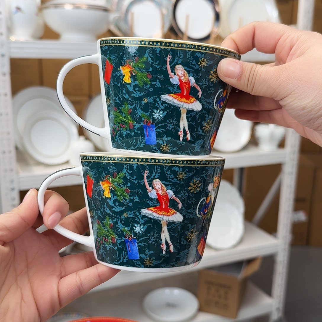 骨瓷马克杯520ml2个外贸骨瓷