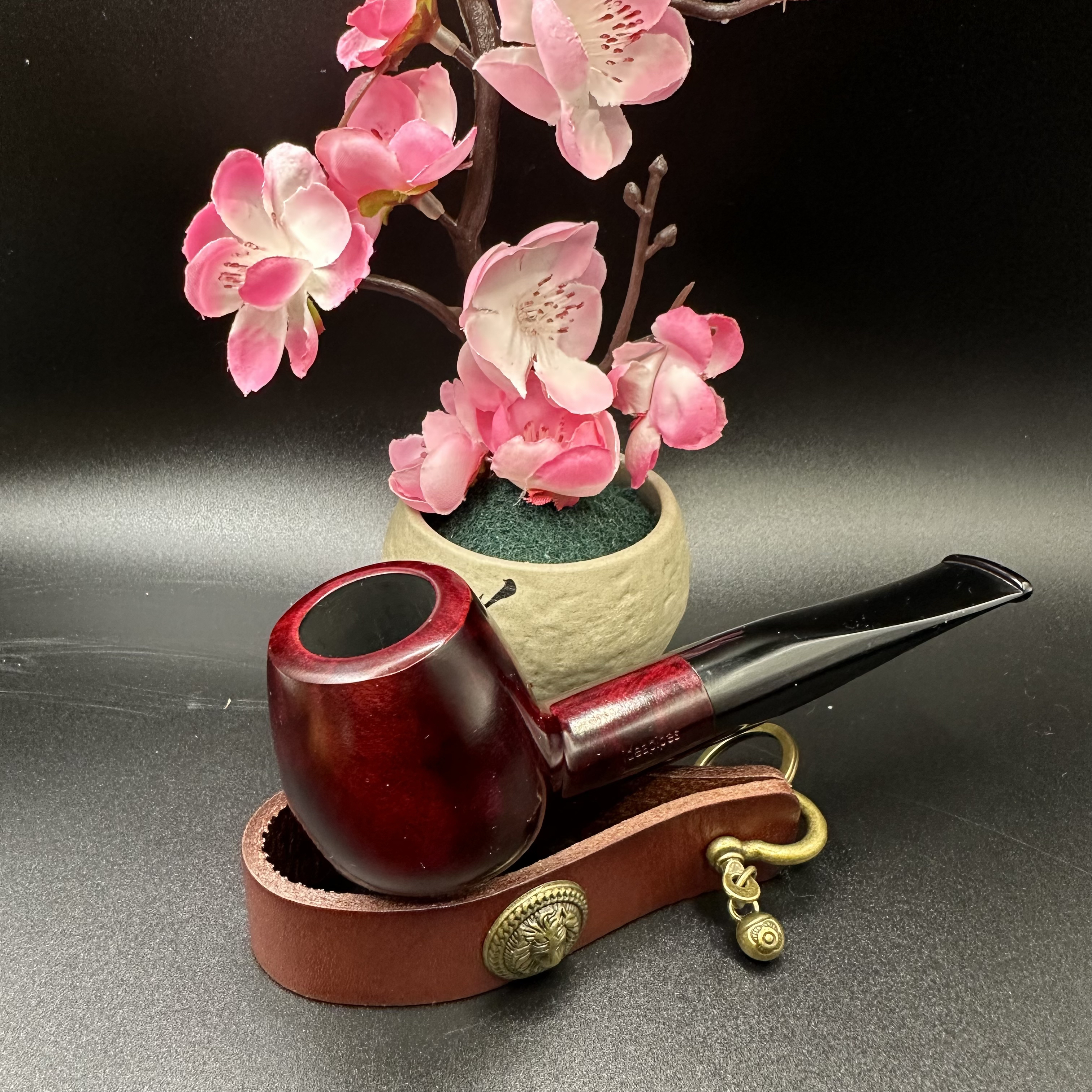 爱迪尔光面苹果撞球石楠木烟斗