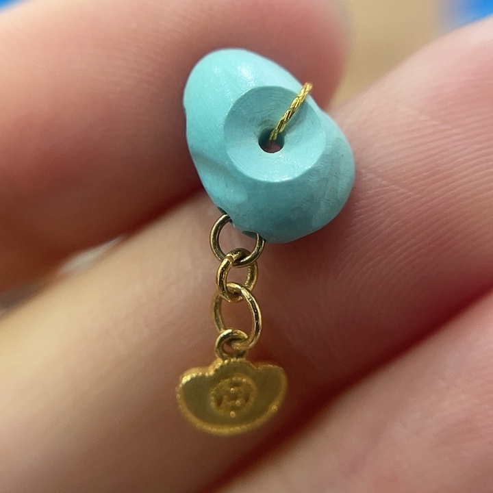 绿松石18K金镶嵌珠宝奇石