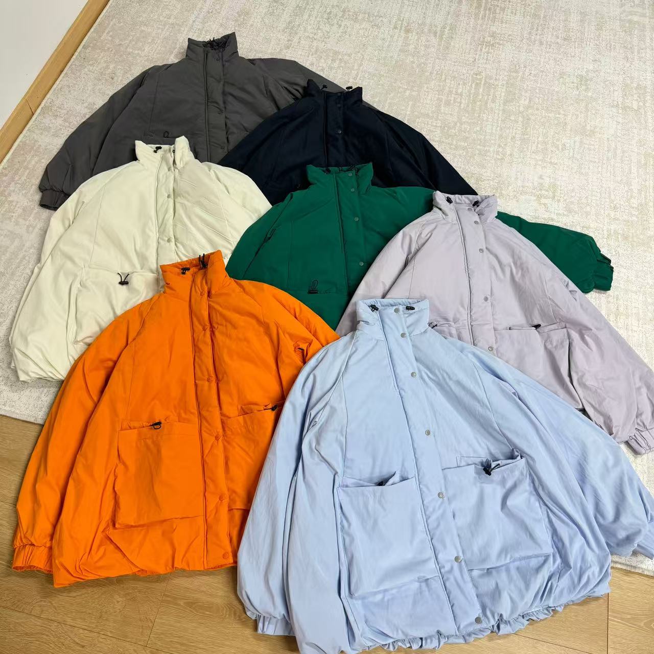 N瑕疵小也人多巴胺色系立领轻便宽松时尚百搭外套棉服25112348