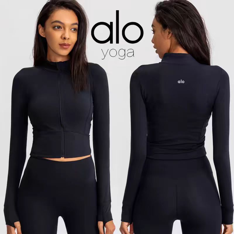 【原版打样】alo外套收腰显瘦短款立领长袖女修身拉链开衫夹克