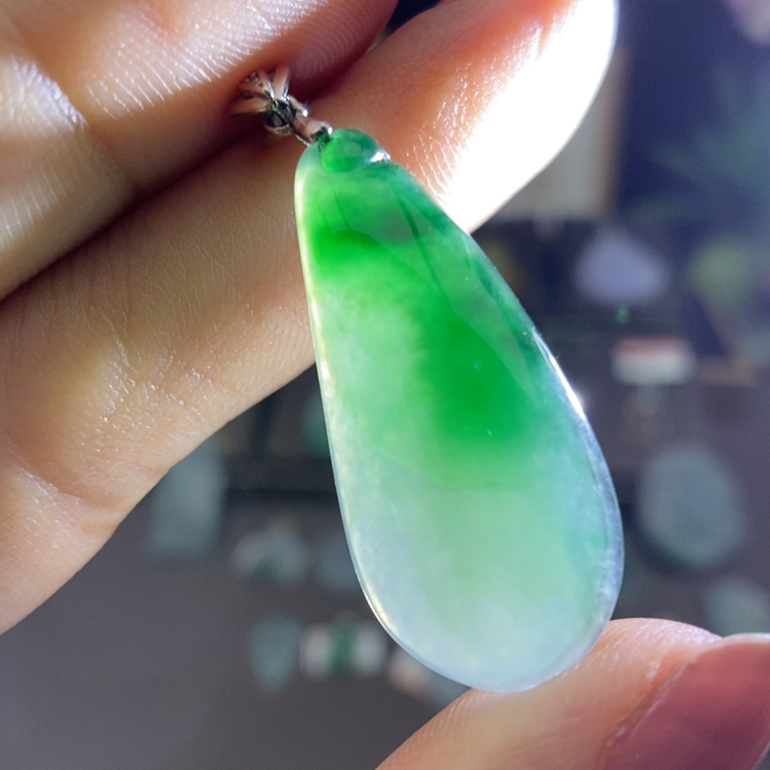 翡翠银S925镶嵌颈饰吊坠13