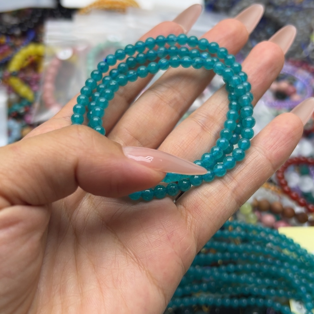 烟晶手链未镶嵌三圈天河石