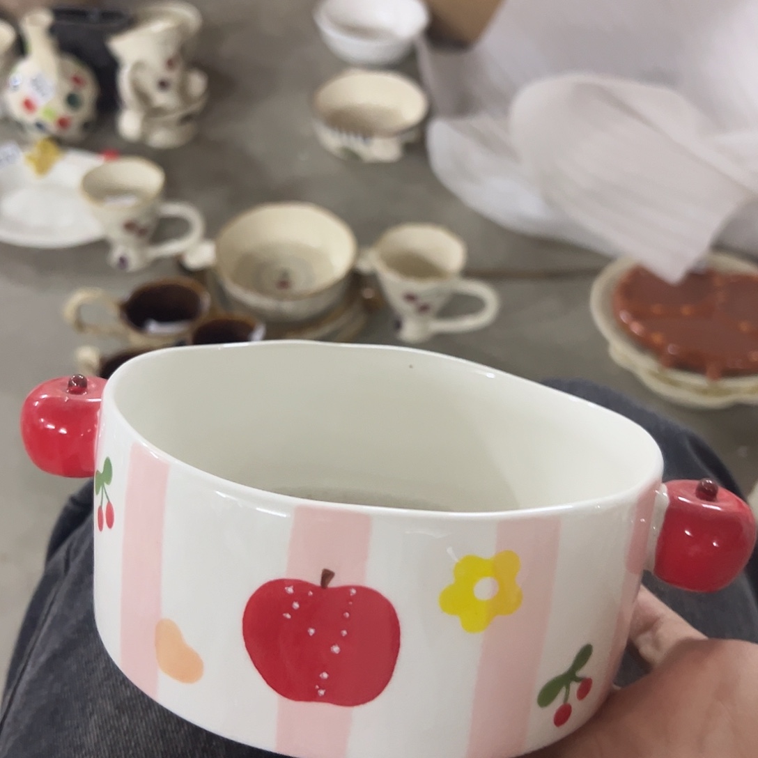 搪瓷微瑕苹果双耳一个