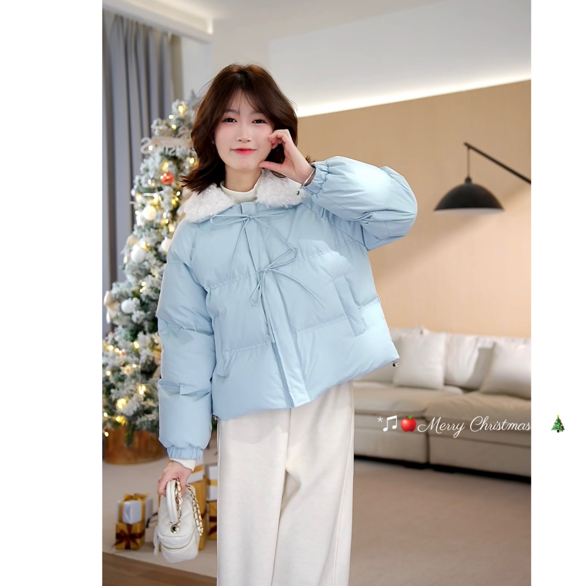 （周周小个子）冬季新款韩版加厚保暖百搭甜美短款棉服-YJ1218