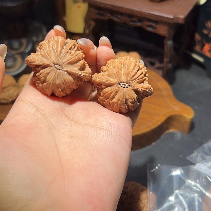 清***酒把件文玩核桃磨盘40