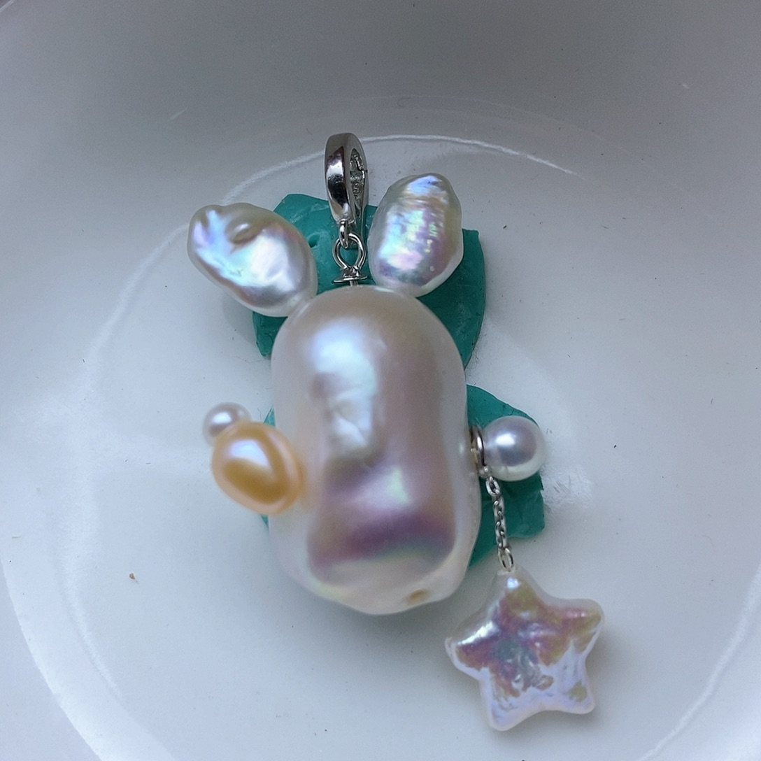 淡水珍珠吊坠合金不**事