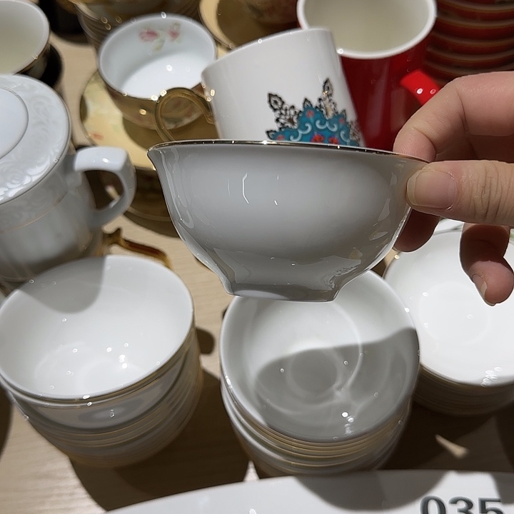 瓷4寸金边碗10只装正品