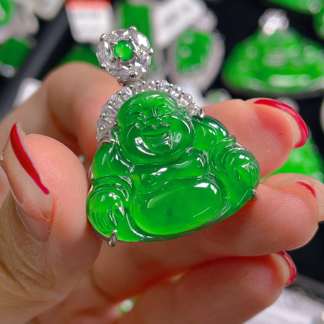 翡翠银S925镶嵌吊坠(不含链)美****?